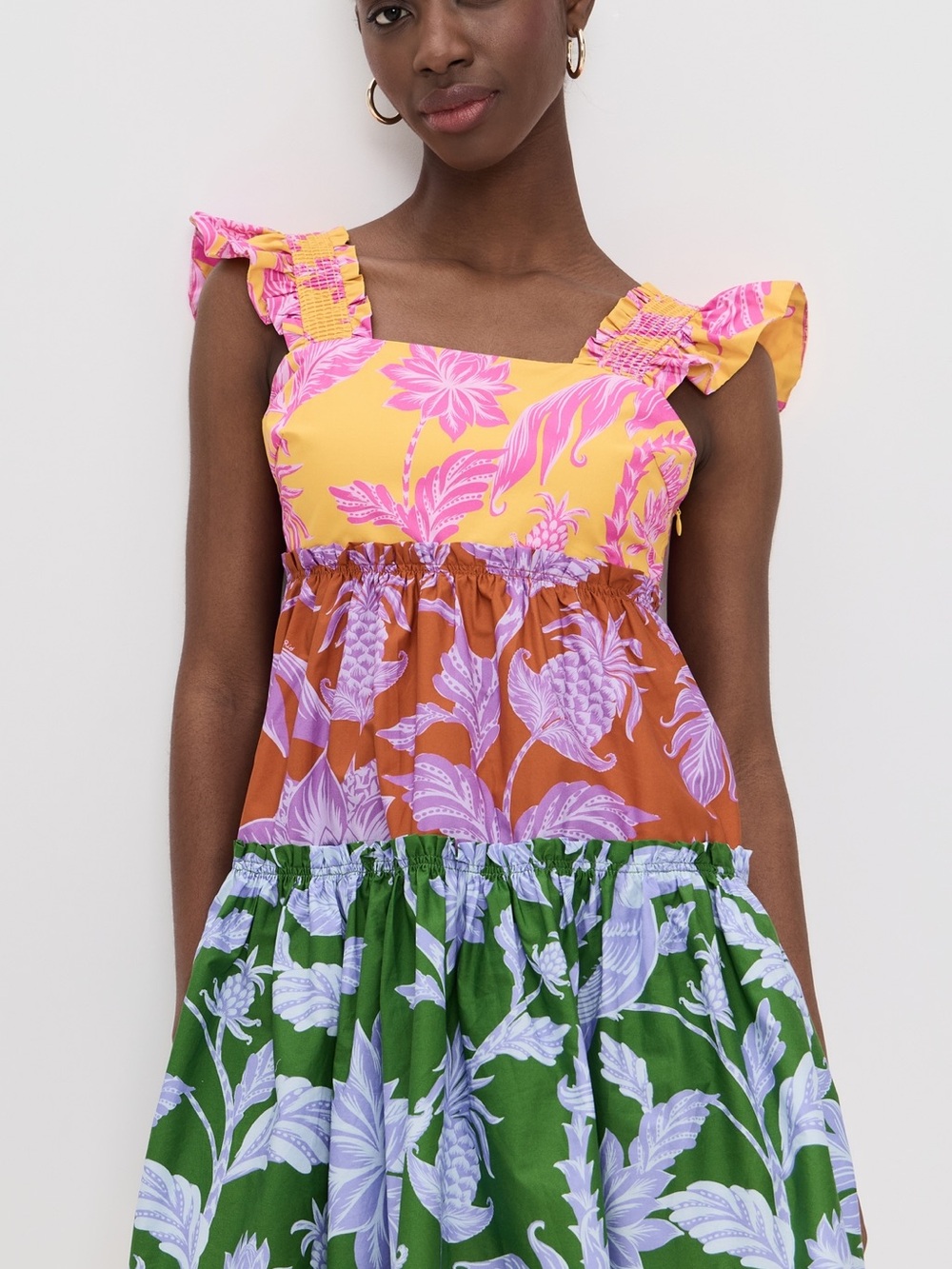 FARM Rio Multicolor Floral Tiered Ruffle Mini Dress - Picture 3 of 8